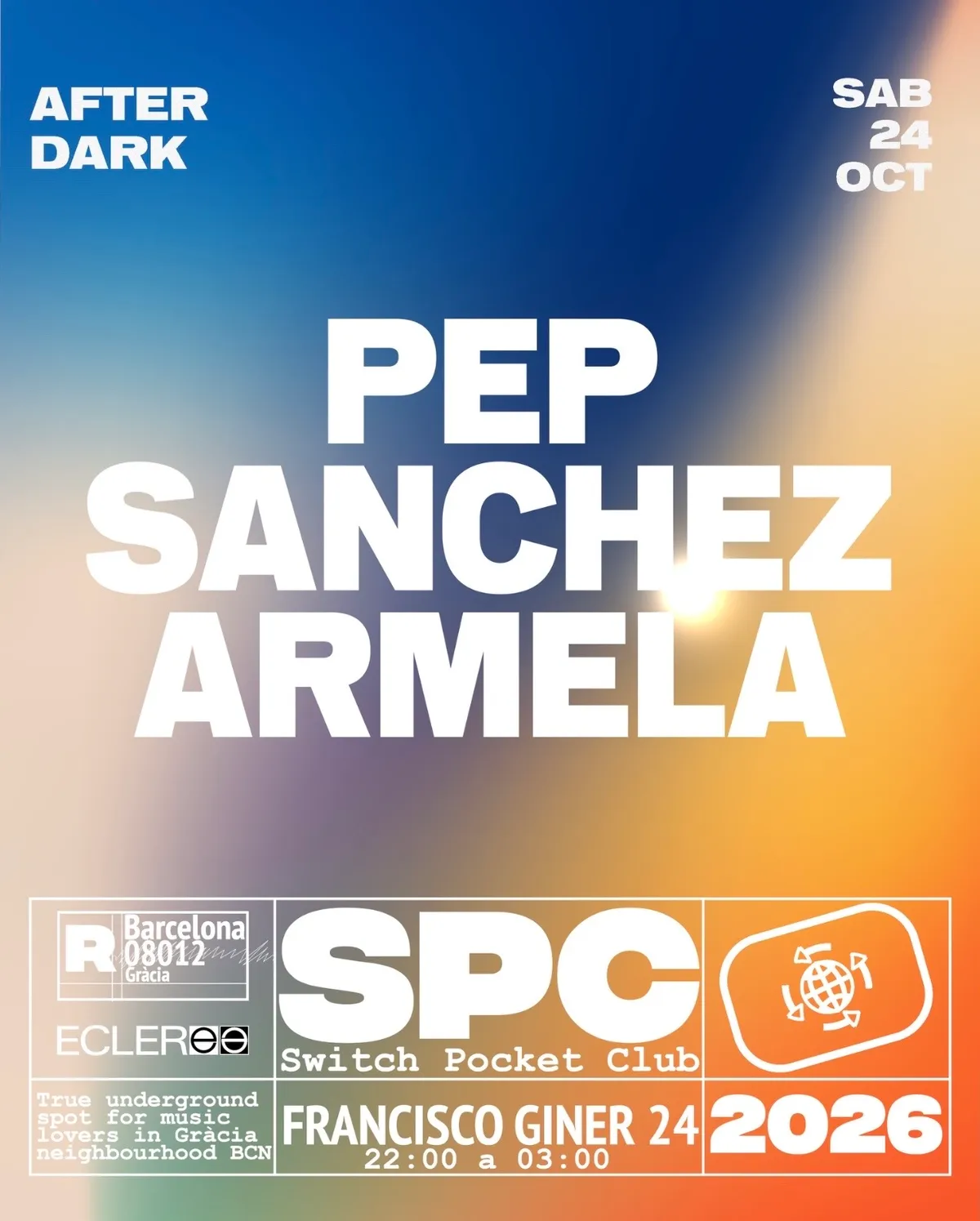After Dark: Pep Sánchez, Armela at Switch Bar flyer