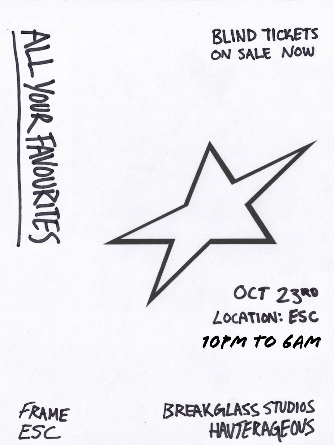 ALL YOUR FAVORITES, BACK AGAIN at ESC flyer