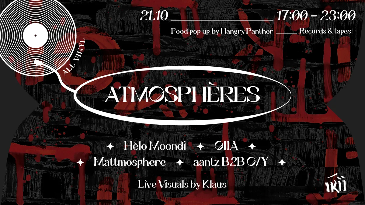 Atmosphères vinyl and food pop-up at Ikii flyer