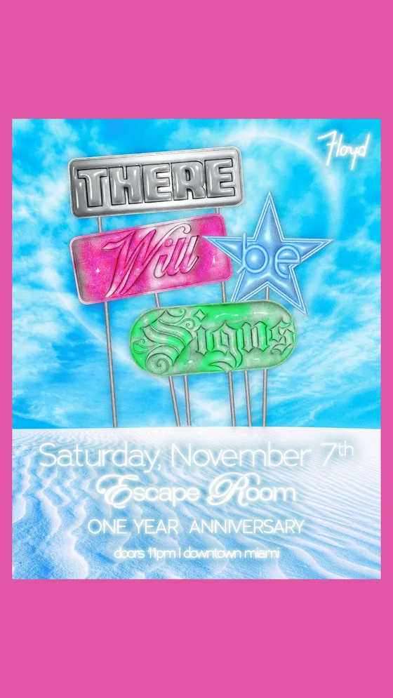Escape Room 1 Year Anniversary at Floyd Miami flyer