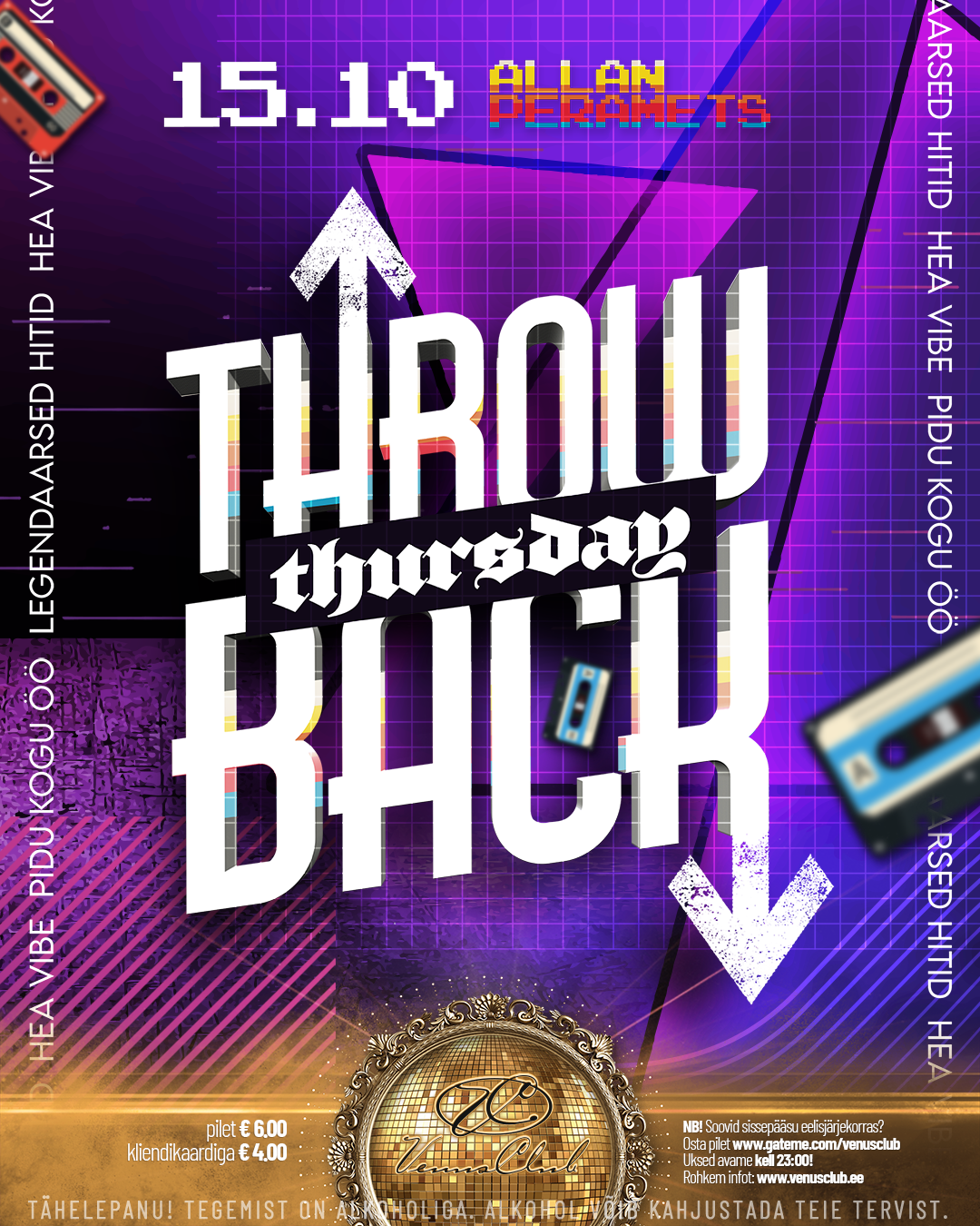 THROWBACK THURSDAY at TBA - Venus Club flyer