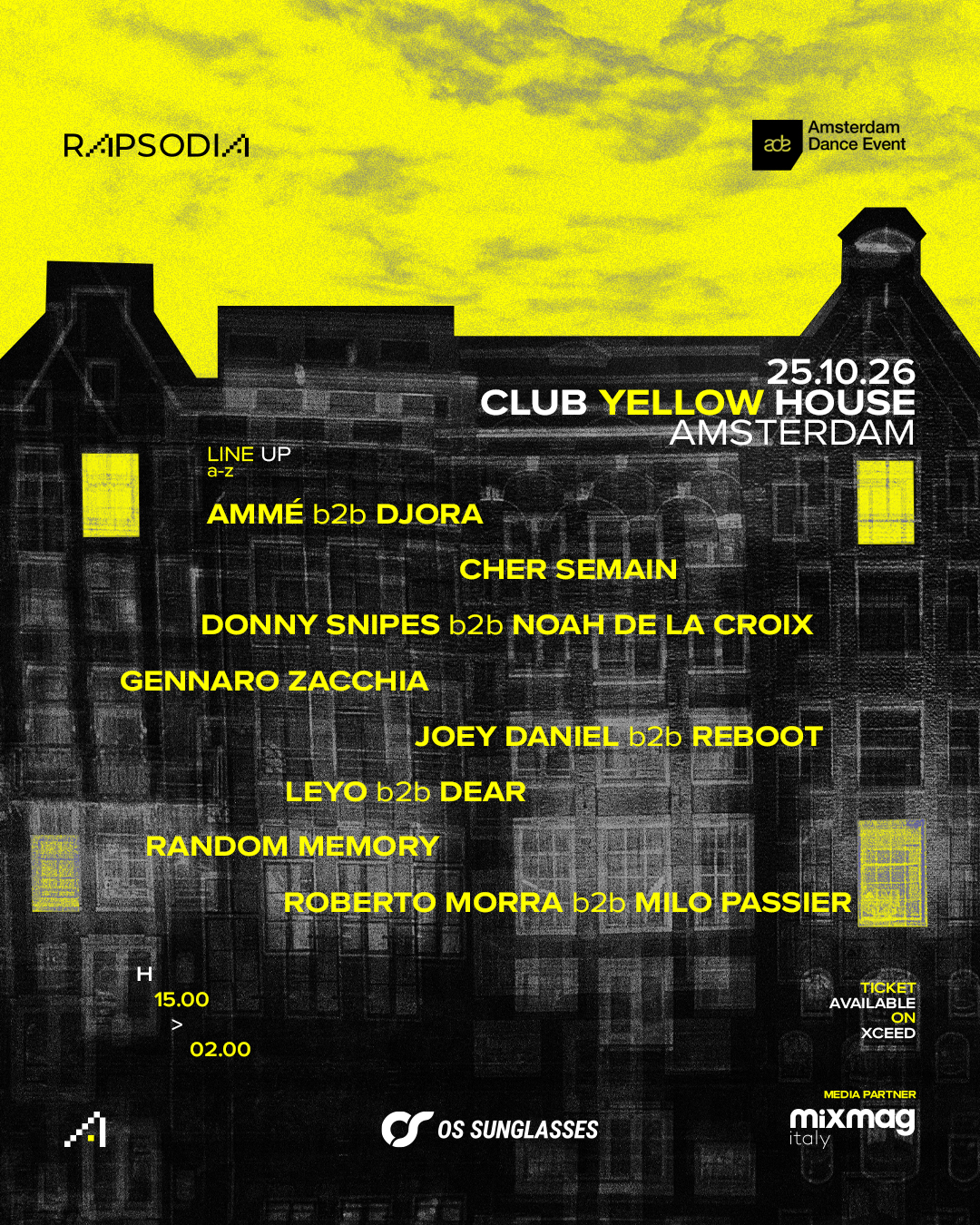 RAPSODIA x ADE at Yellow House flyer