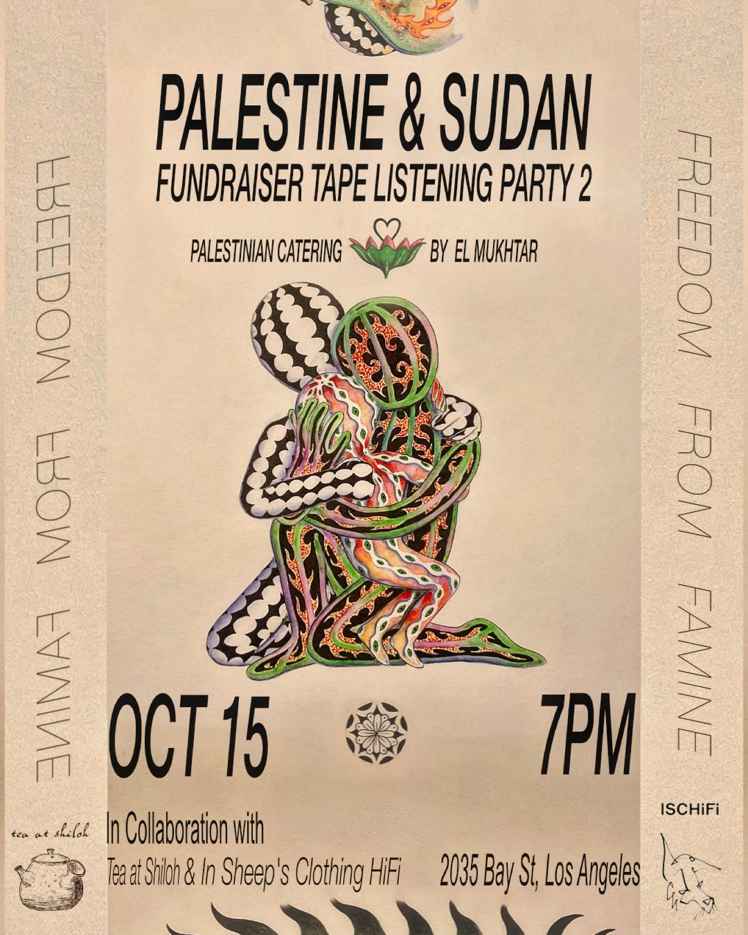 Palestine & Sudan Fundraiser Tape Listening Party 2 at Tea at Shiloh flyer