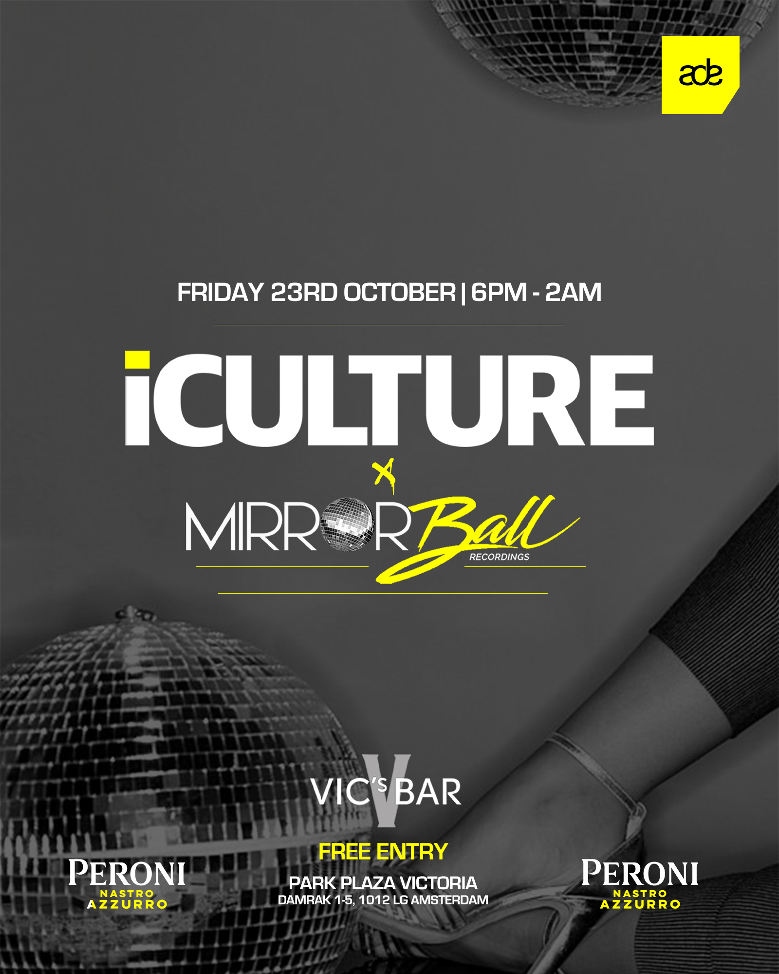 ADE 2026 - iCulture x Mirrorball with Mousse T., Terry Hunter & Mr V at VIC's BAR flyer