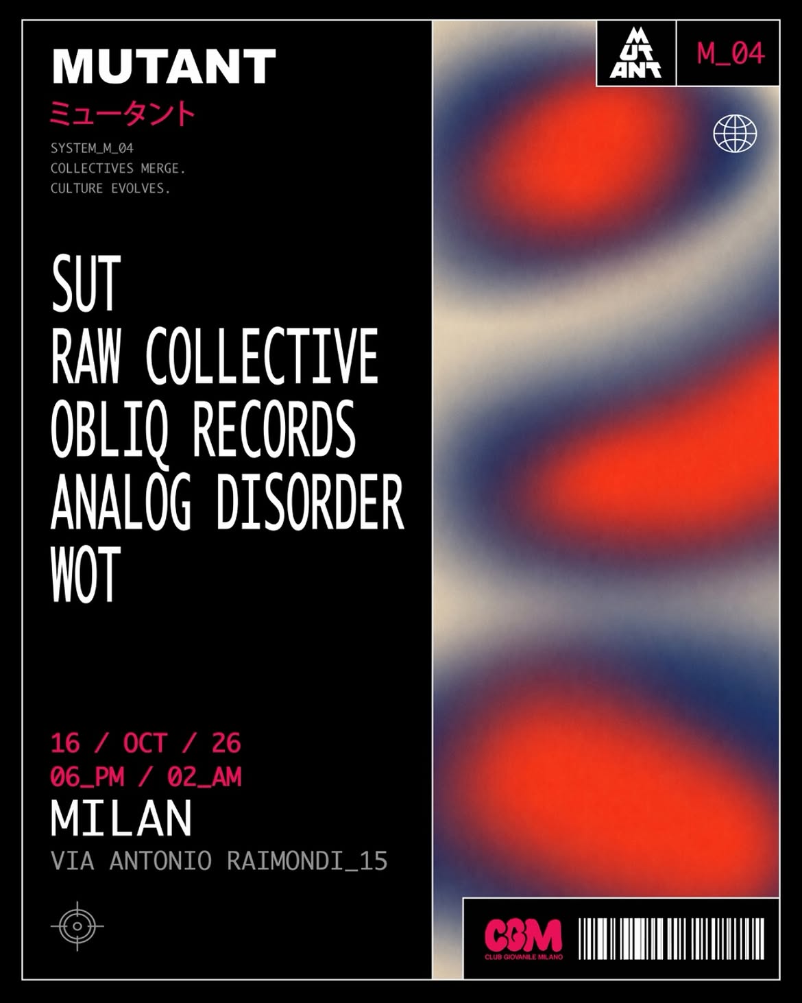 MUTANT X CGM at CGM - Club Giovanile Milano flyer