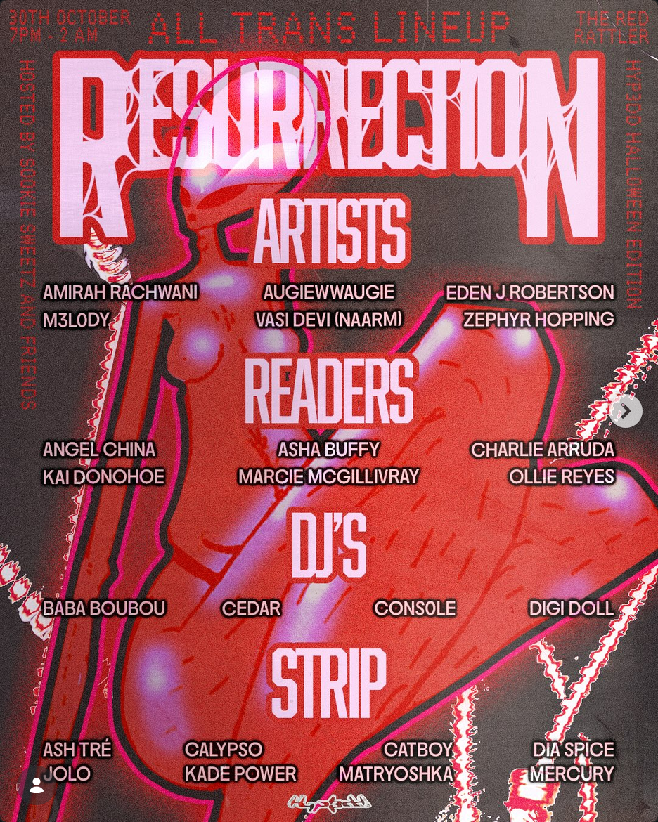 Ressurection at The Red Rattler flyer