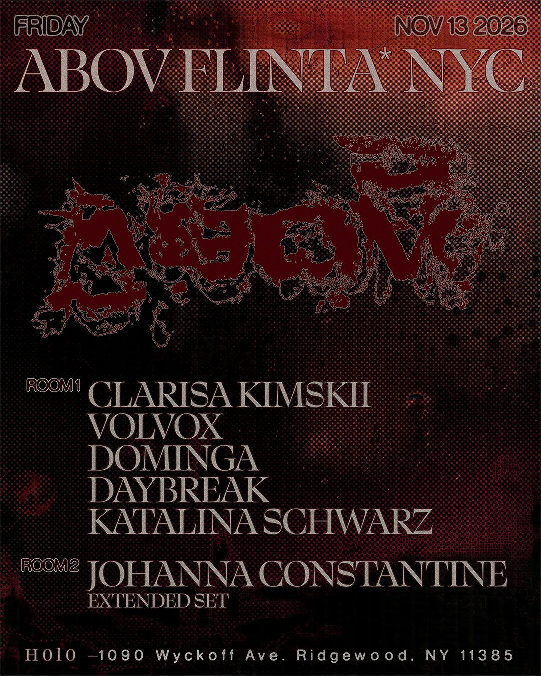 ABOV FLINTA* NYC at H0L0 flyer