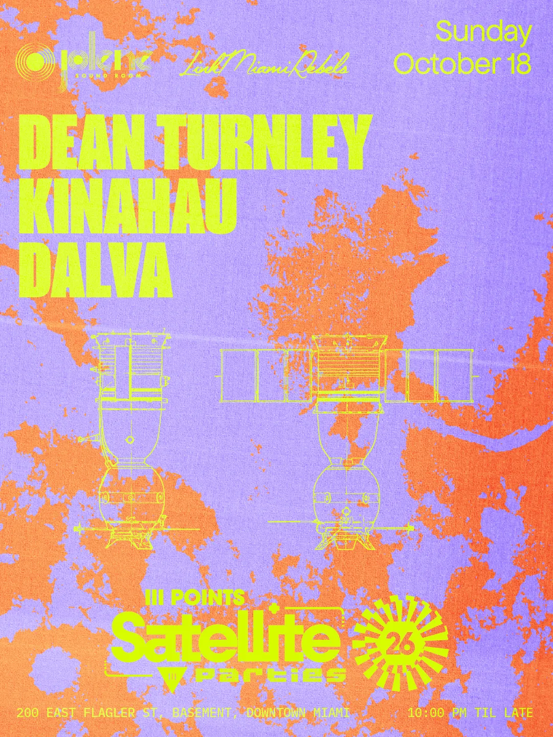 III Points Satellite: Dean Turnley & KinAhau at Jolene Downtown Miami flyer