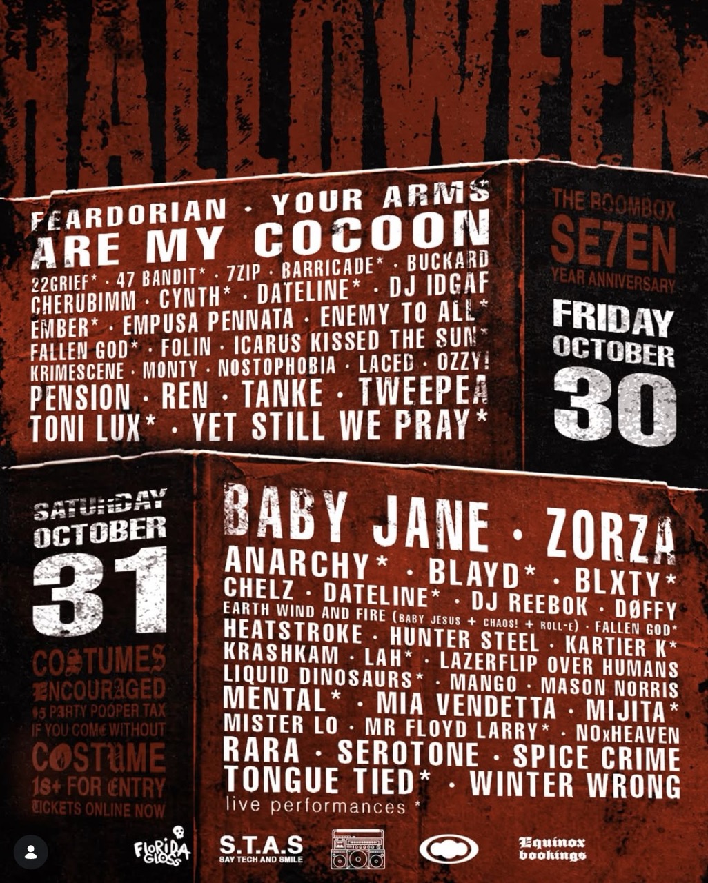 The Boombox Seven Year Anniversary at The Boombox flyer
