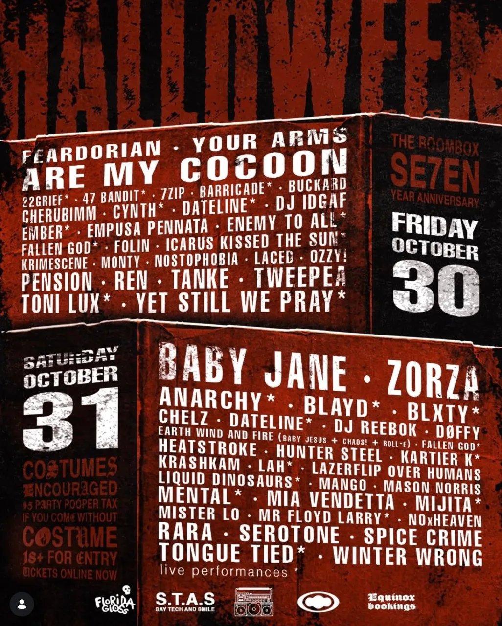 The Boombox Seven Year Anniversary at The Boombox flyer