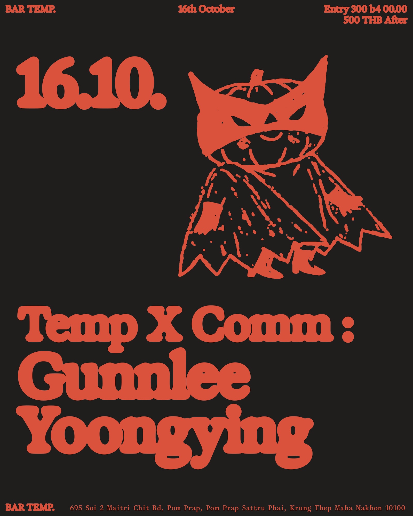 Temp. X Comm with Gunn Lee and Yoonging at Bar Temp. flyer