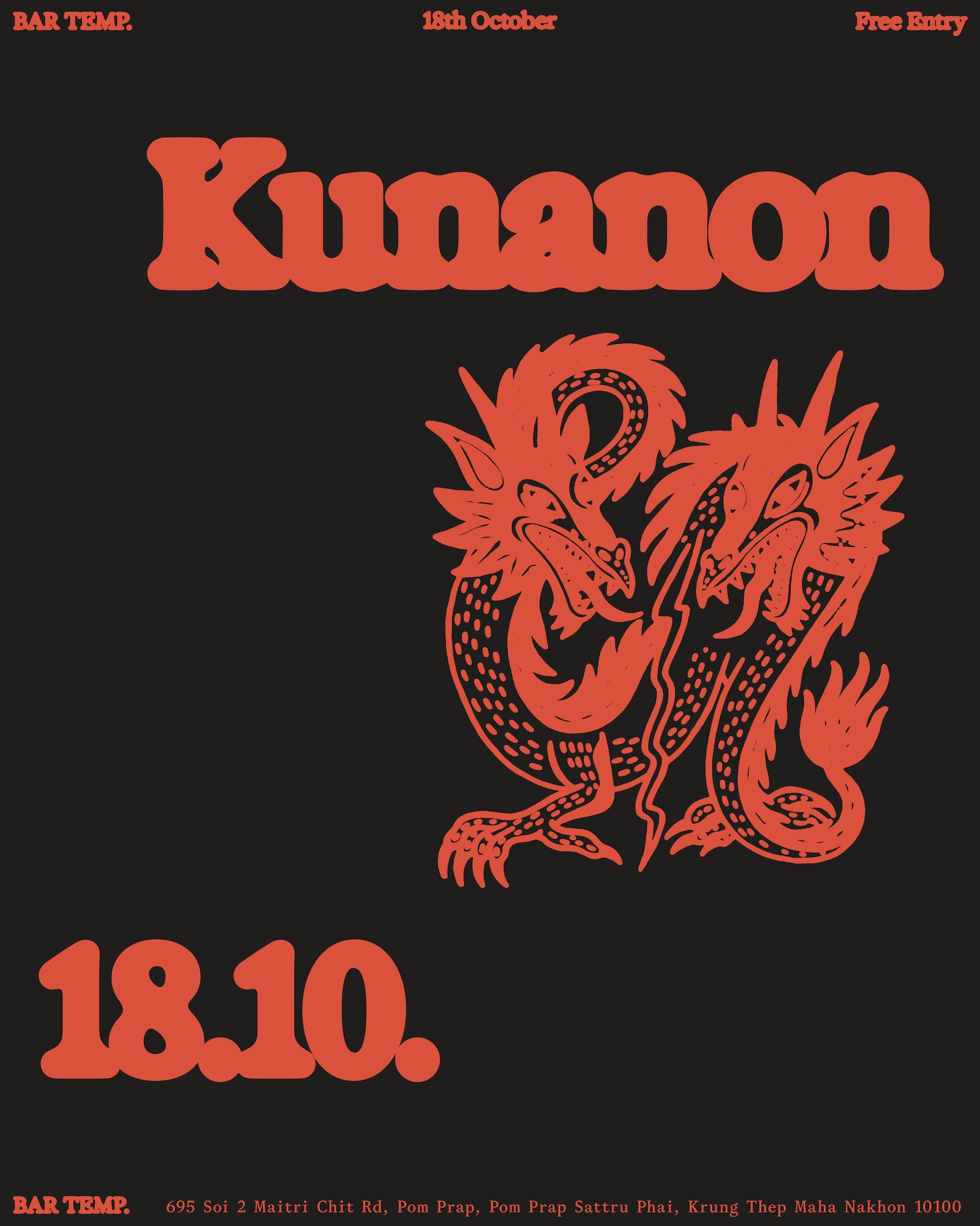 Sunday on Wax: Kunanon at Bar Temp. flyer