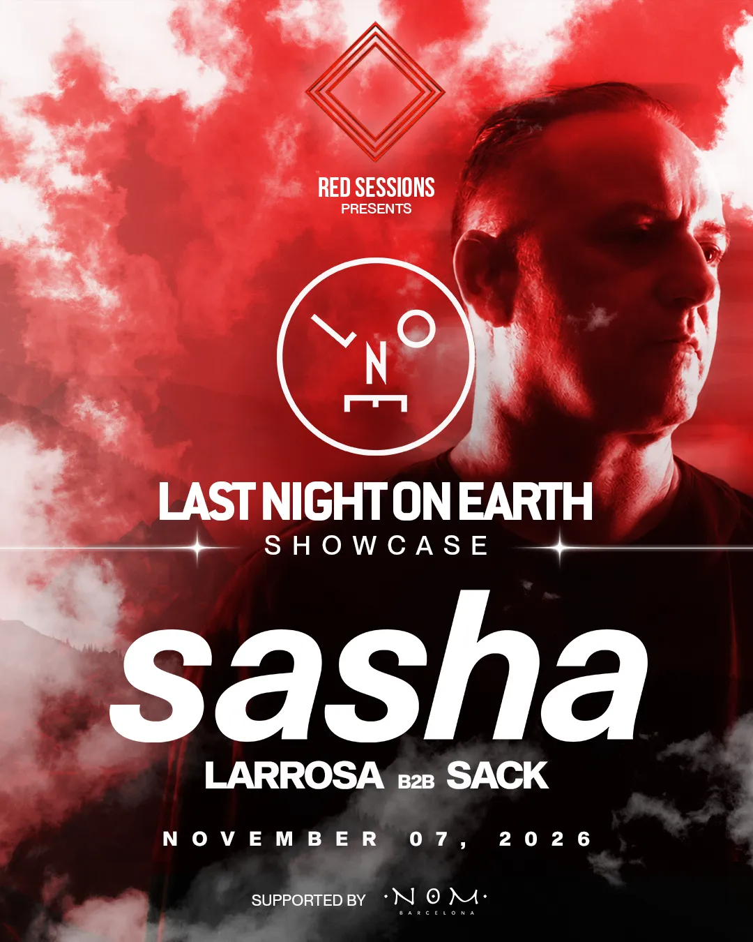 The Legendary Sasha – Last Night On Earth Showcase by Red Sessions at Sala Bikini Barcelona flyer