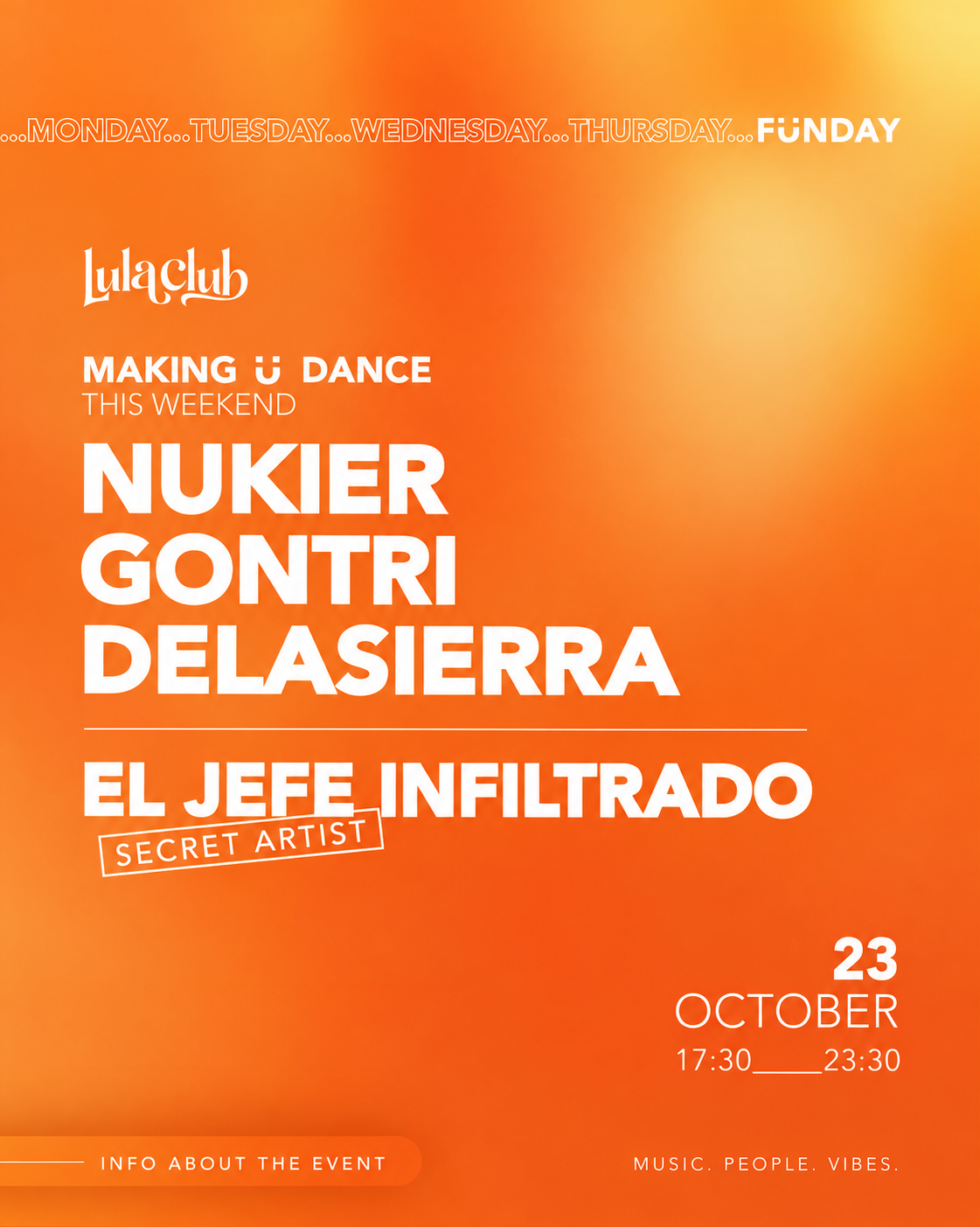 FÜNDAY: DAYTIME CLUBBING at LULA w/ SECRET GUEST at Lula Club flyer