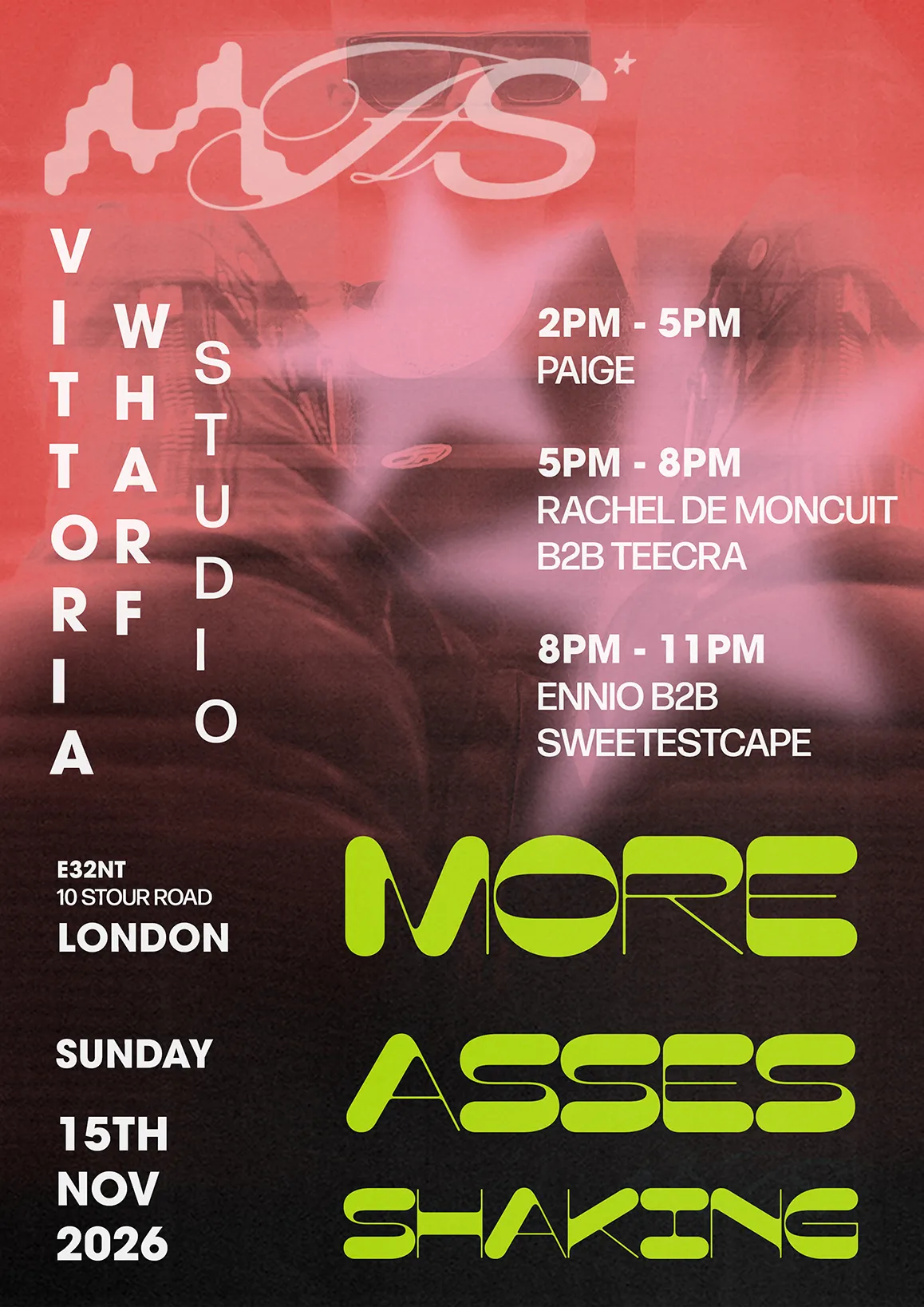 M.Á.S LONDON at Vittoria Wharf Studio flyer