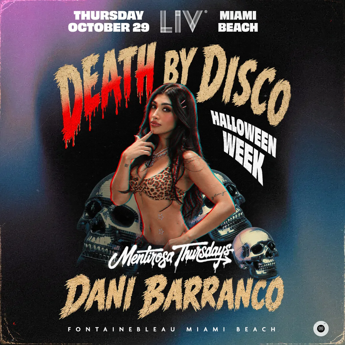Dani Barranco at LIV Nightclub Miami flyer