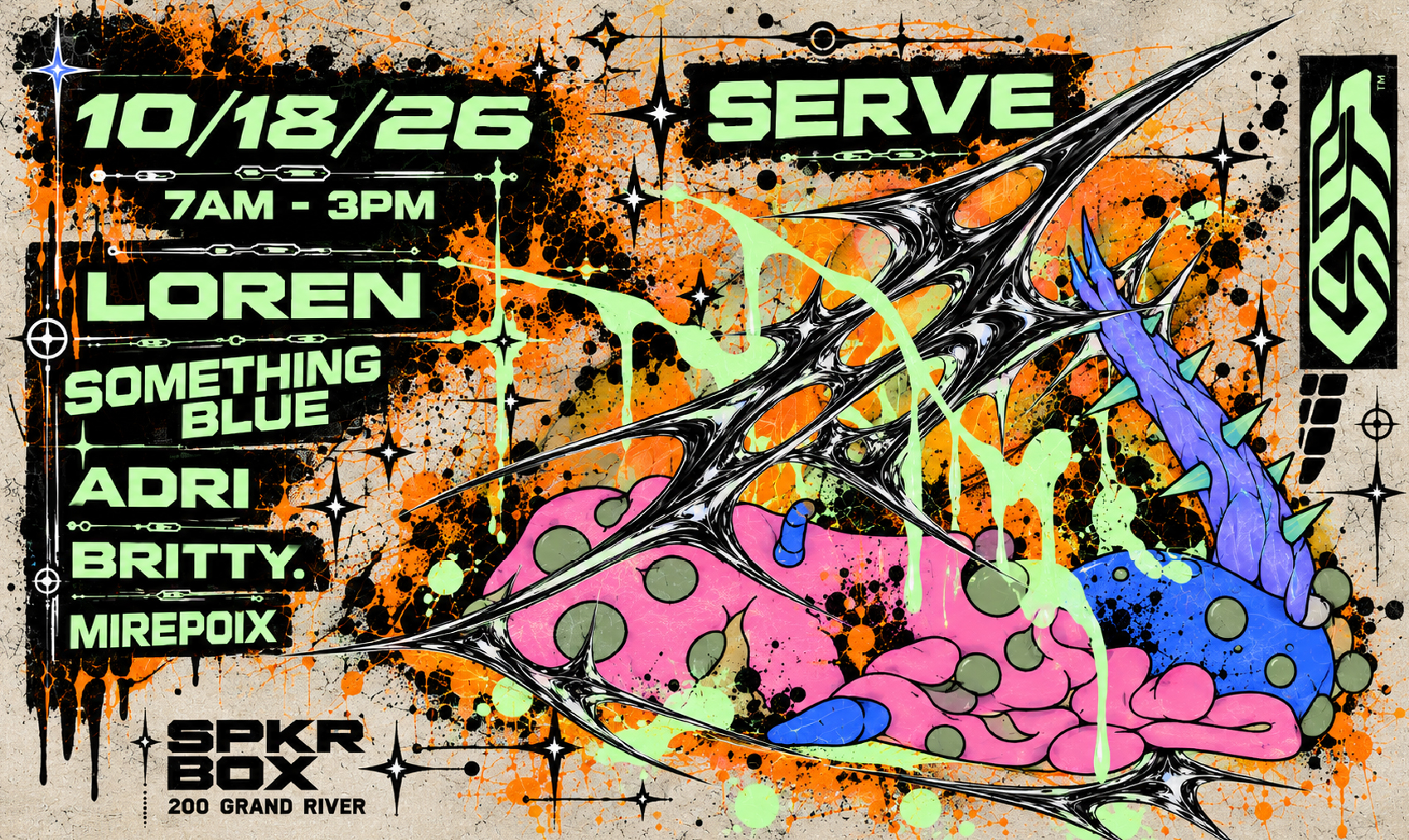 Serve at SPKRBOX flyer
