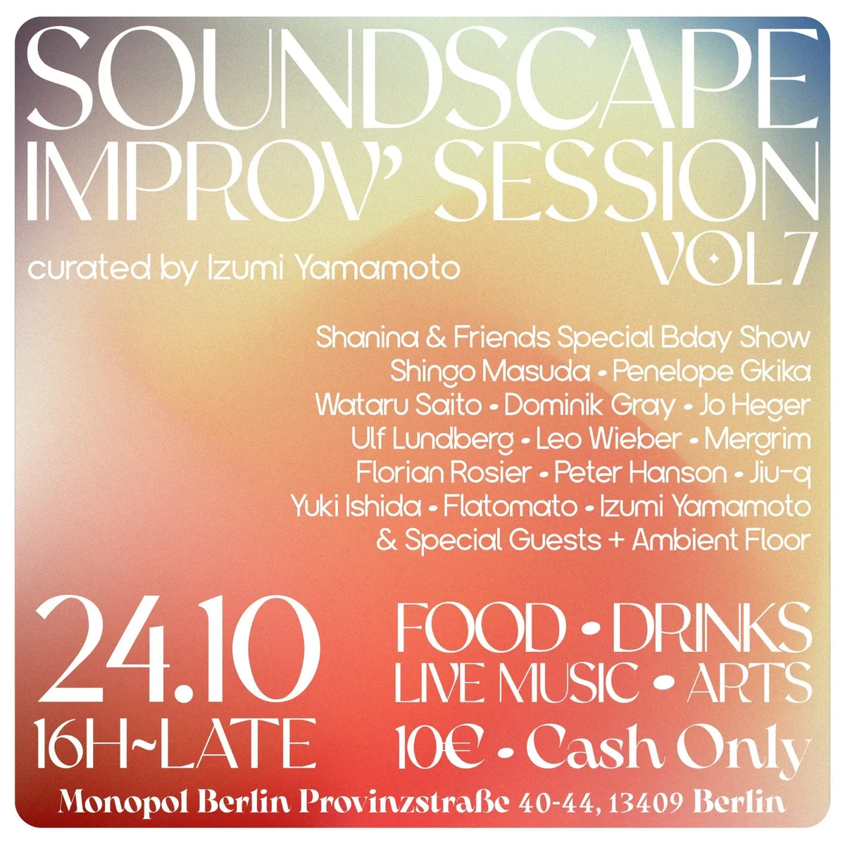 Soundscapes Improv Session Vol.07 at Monopol flyer