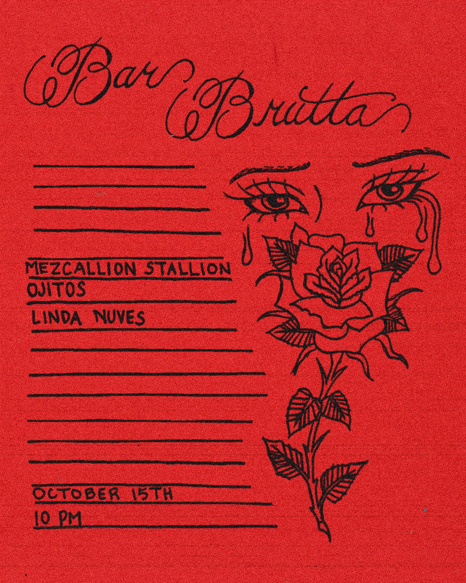 Bar Brutta with Mezcallion Stallion, Ojitos, Linda Nuves at Bar Brutta flyer