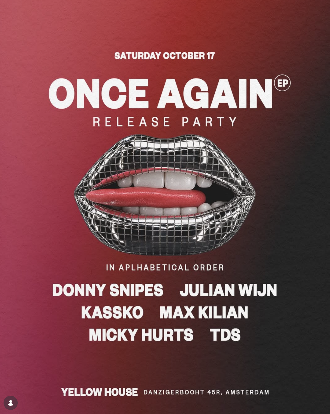 Donny Snipes Release Party at Yellow House flyer