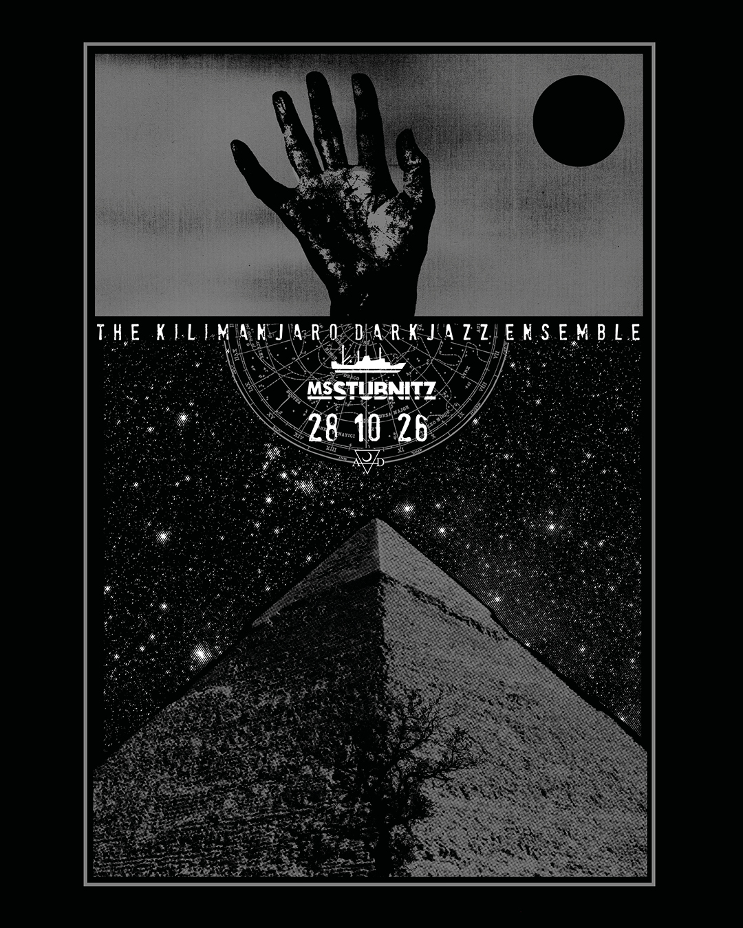 The Kilimanjaro Darkjazz Ensemble, The Mount Fuji Doomjazz Corporation at MS Stubnitz flyer