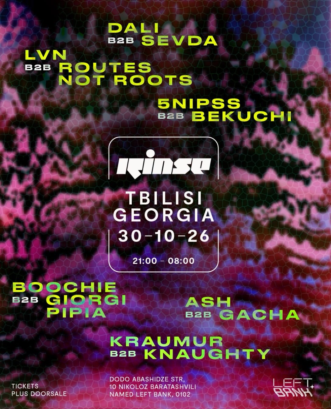 Left Bank x Rinse FM: Residents B2B Invited Guests at Left Bank flyer