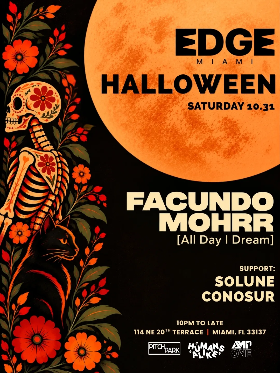 Halloween: Facundo Mohrr, Conosur, Solune at Edge Miami flyer