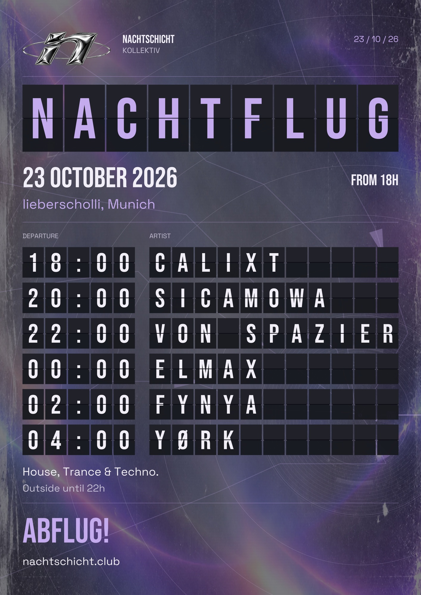 Nachtflug by Nachtschicht Kollektiv at Lieberscholli flyer