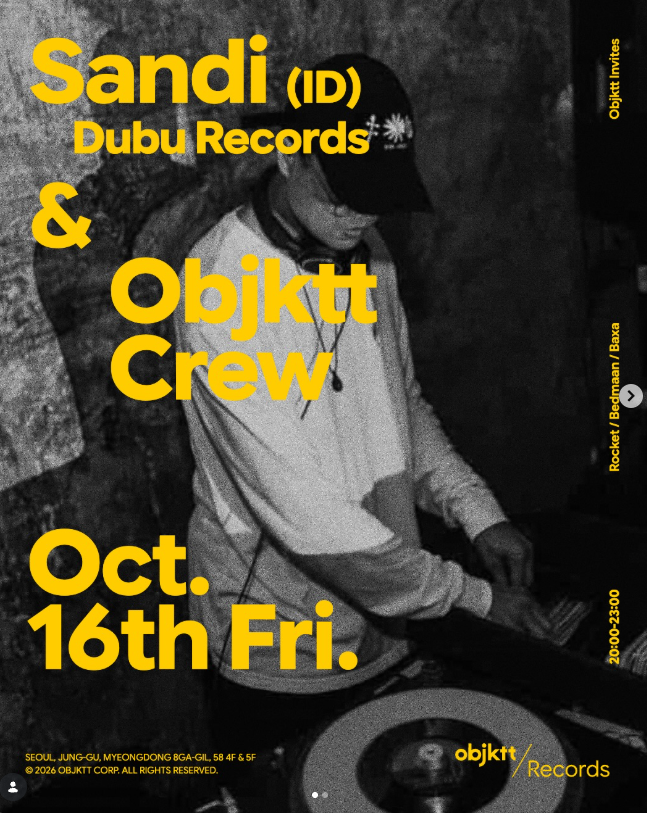 Objktt Invites — Sandi at Objktt Record Bar flyer