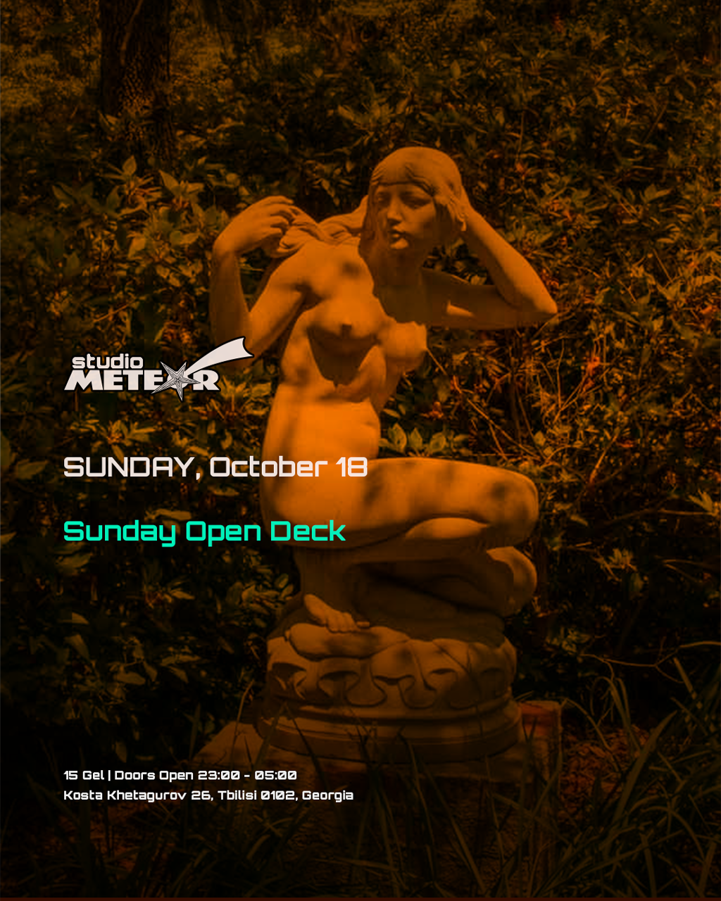 SUNDAY OPEN DECKS at Meteor Studio flyer