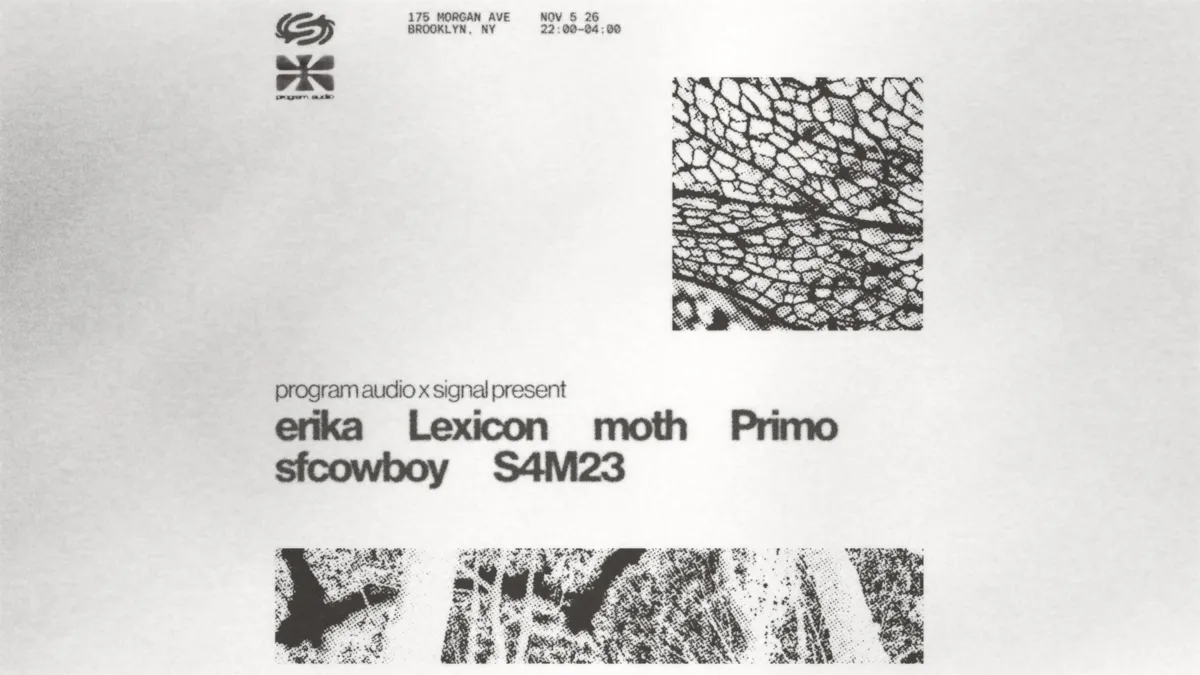 Program Audio x Signal present: Primo, S4M23, Erika, sfcowboy, Lexicon, moth at Signal flyer