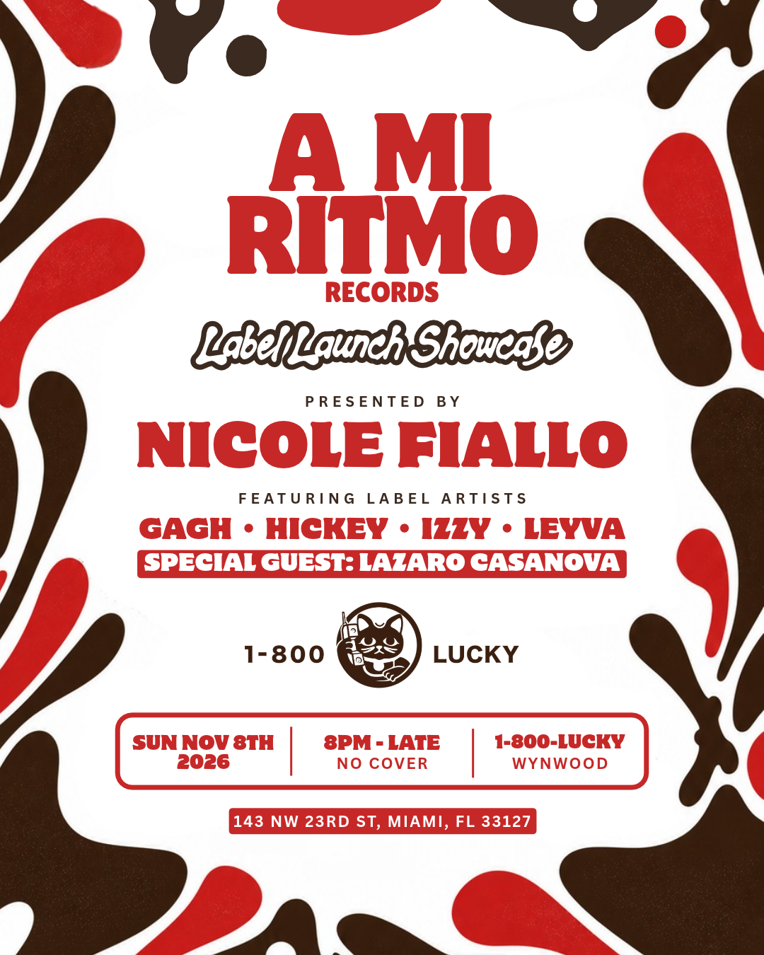 A Mi Ritmo Records Showcase at 1-800-Lucky flyer
