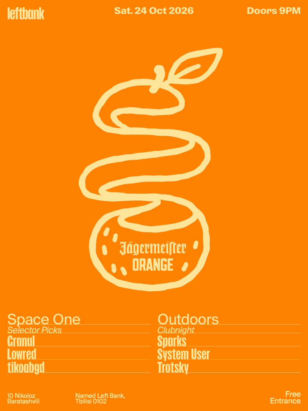 Free Saturdays: sparks • Trotsky • System User at Left Bank flyer