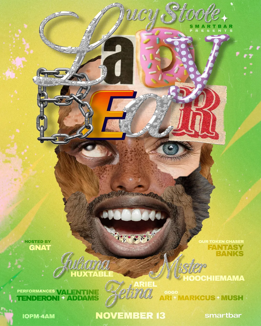 LADYBEAR feat. Juliana Huxtable - Ariel Zetina - Mister Hoochiemama at smartbar flyer