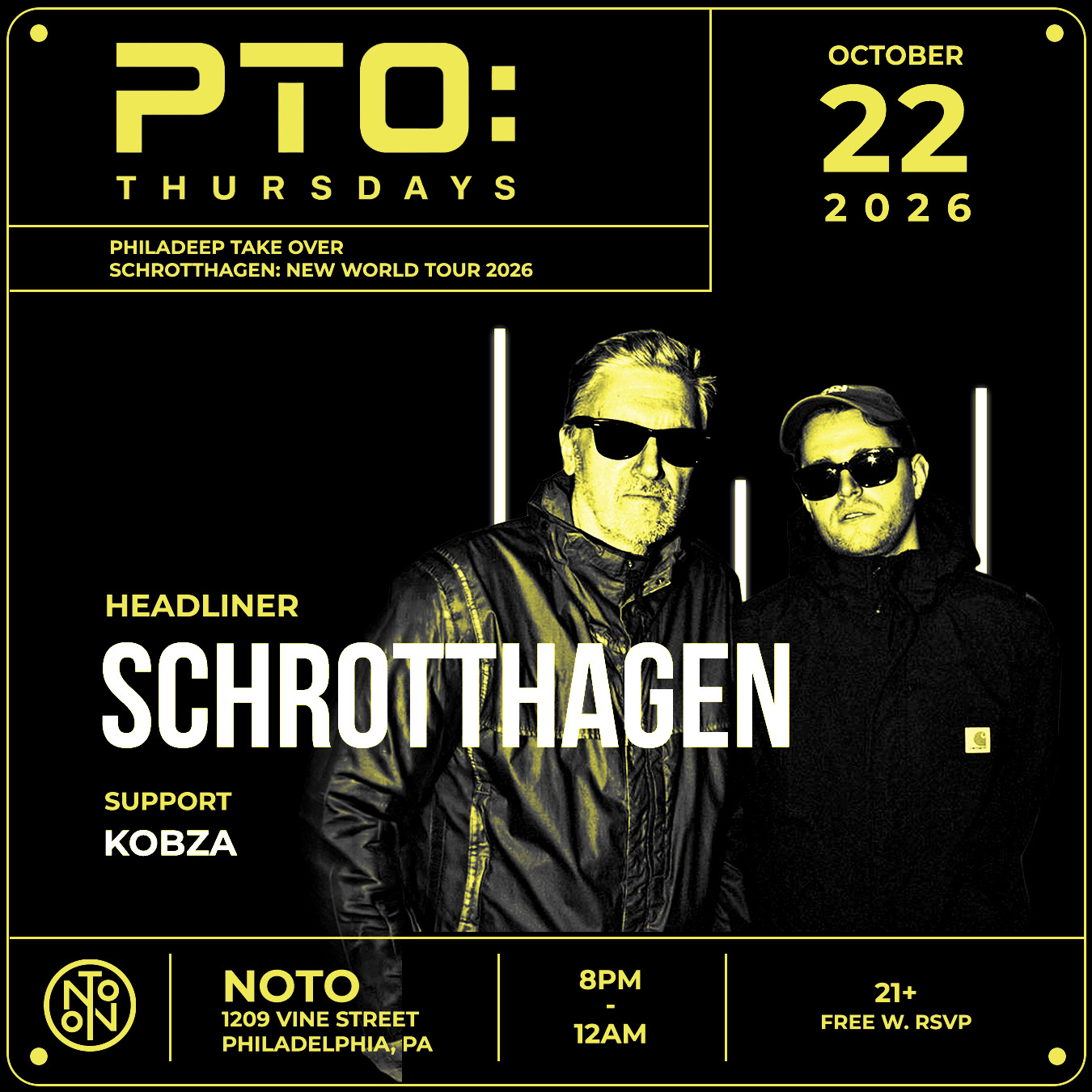 PTO Thursdays: Schrotthagen at NOTO Philadelphia flyer