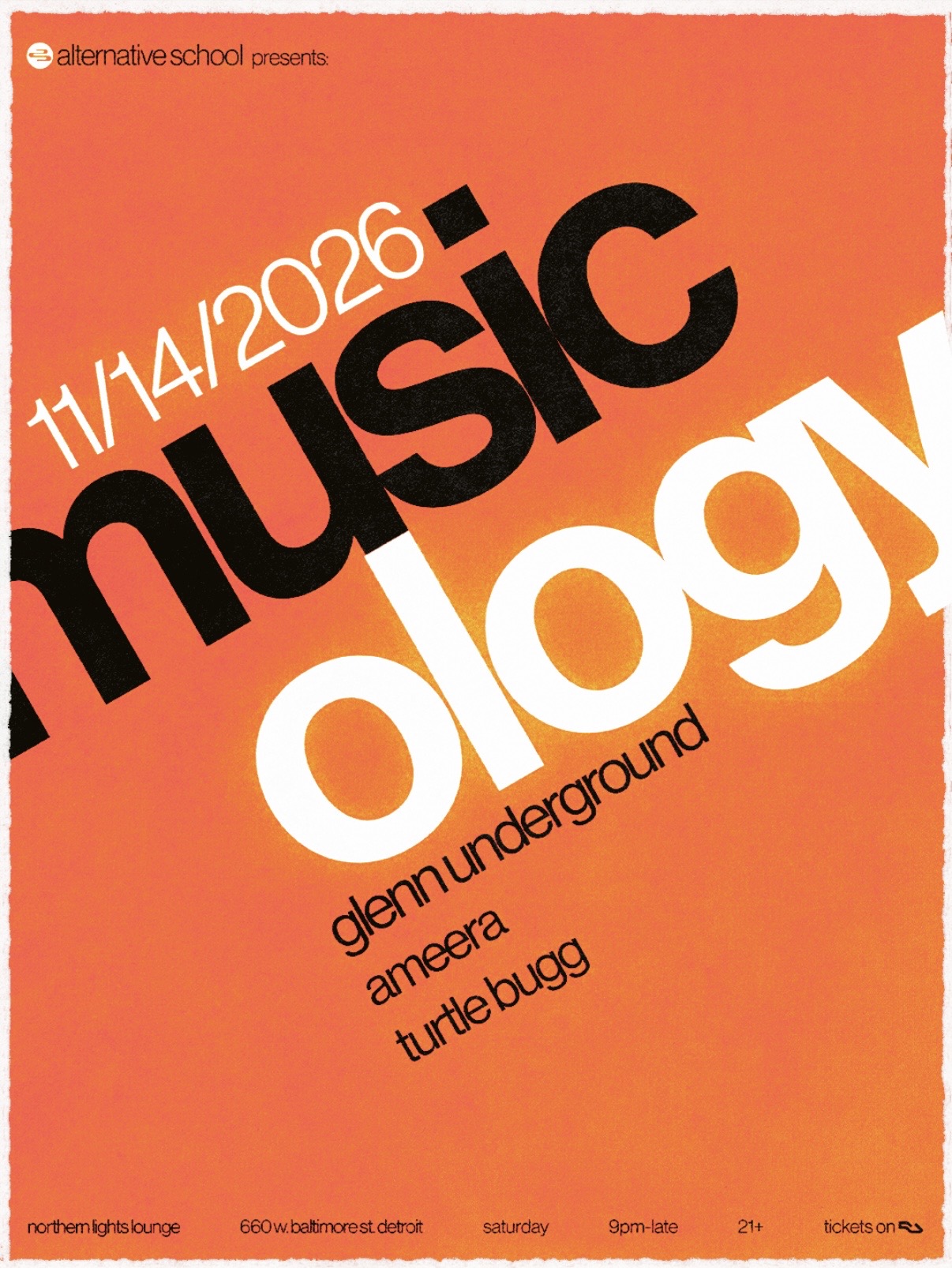 Alternative School presents: Musicology with Glenn Underground, Ameera & Turtle Bugg at Northern Lights Lounge flyer