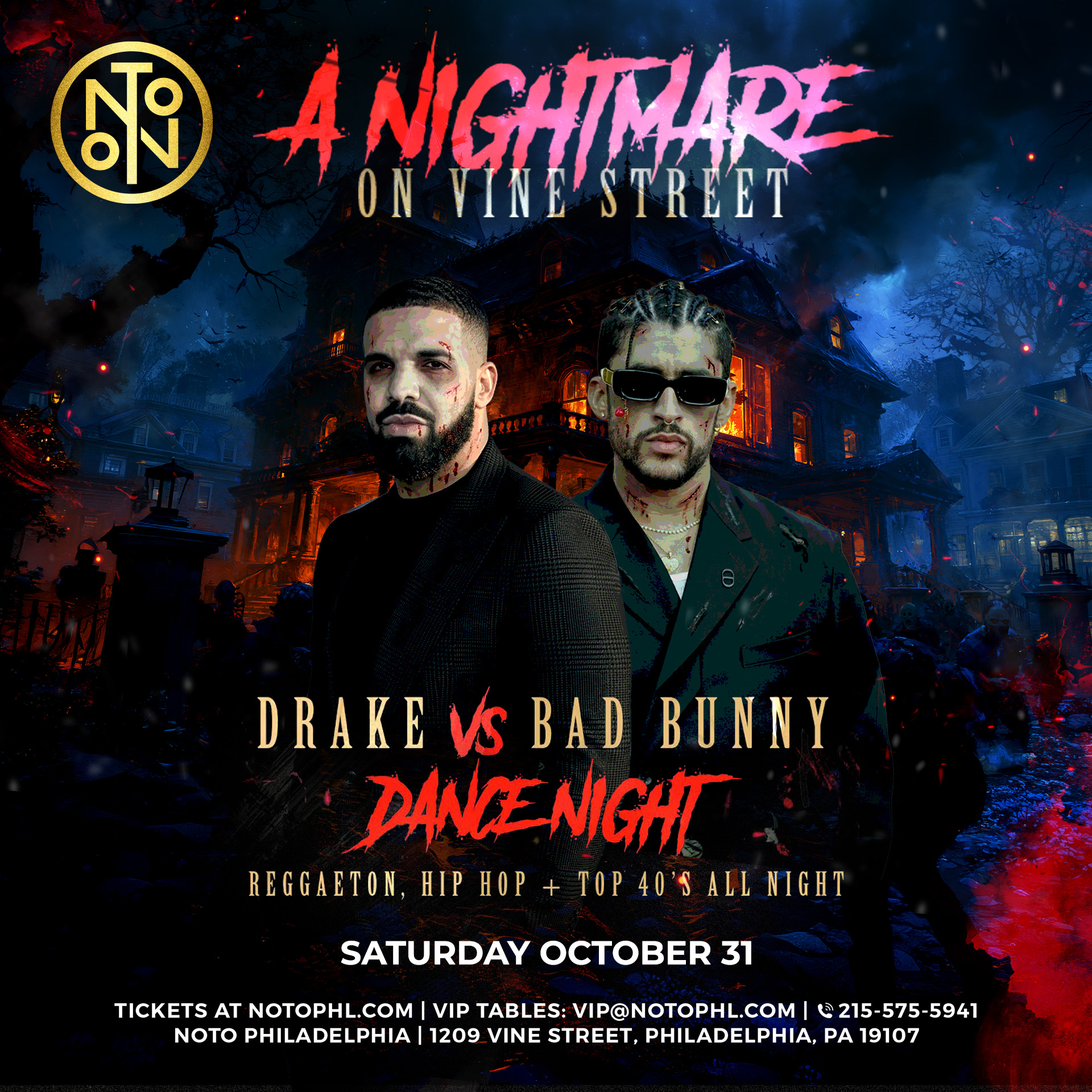 Nightmare on Vine Street: Drake vs Bad Bunny Dance Night at NOTO Philadelphia flyer