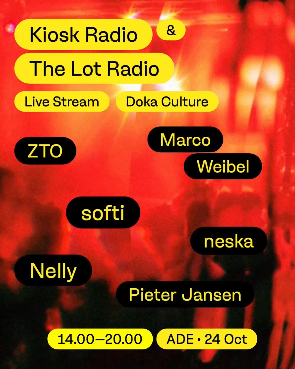 Kiosk Radio x The Lot Radio with Softi - neska - Pieter Jansen - Marco Weibel - Nelly - ZTO at Doka flyer