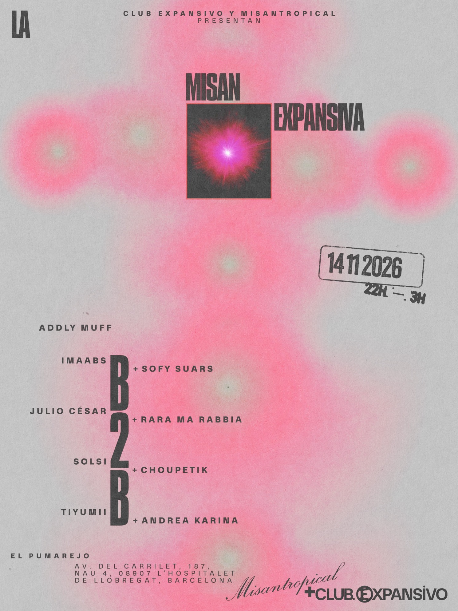 La Misan Expansiva (Club Expansivo x MISANTROPICAL) at El Pumarejo Barcelona flyer