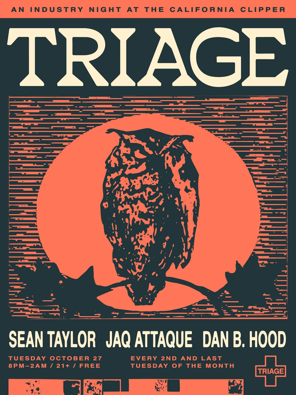 TRIAGE: A Tuesday Industry Night at The California Clipper flyer