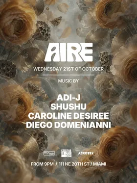 ADI J, Shushu, Caroline Desiree, Diego Domenianni at Aire Miami flyer
