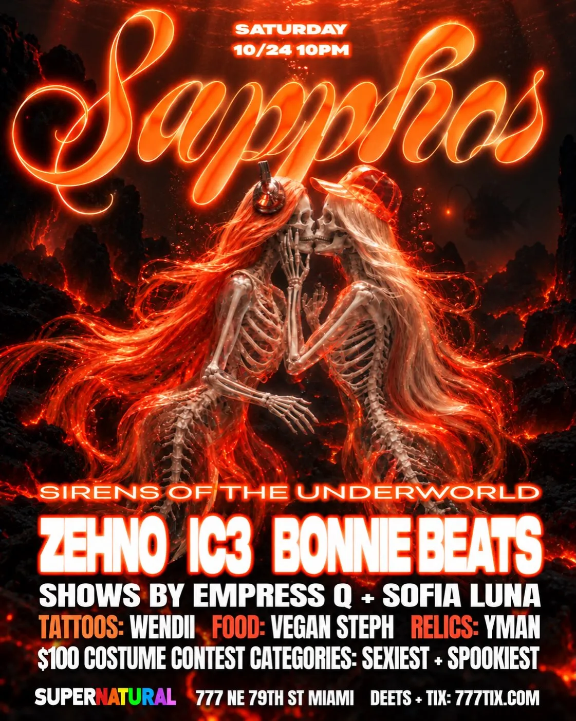 SAPPHOS - SIRENS OF THE UNDERWORLD 🔥😈 at Supernatural Haus flyer