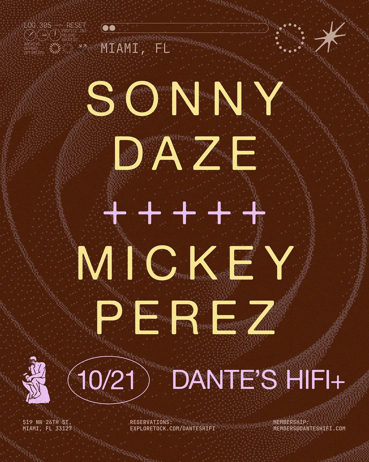 Sonny Daze + Mickey Perez at Dante's HiFi flyer