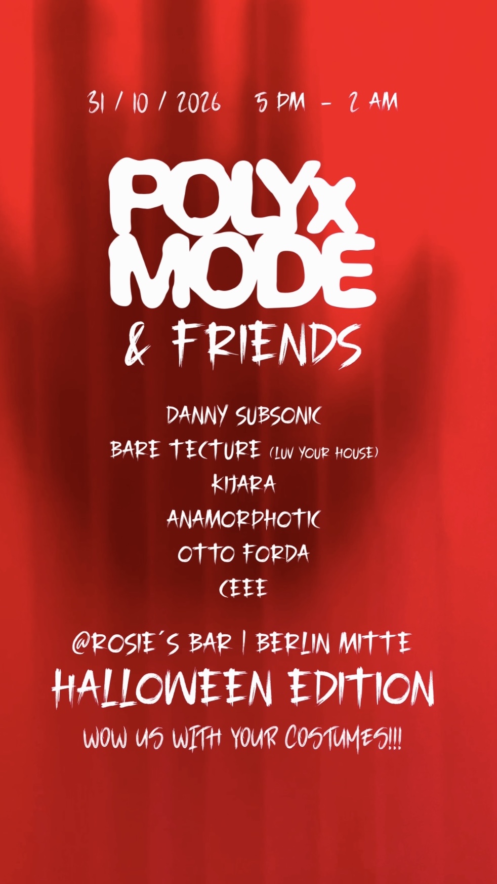 POLYxMODE & FRIENDS - HALLOWEEN BASH at Rosie's Bar flyer