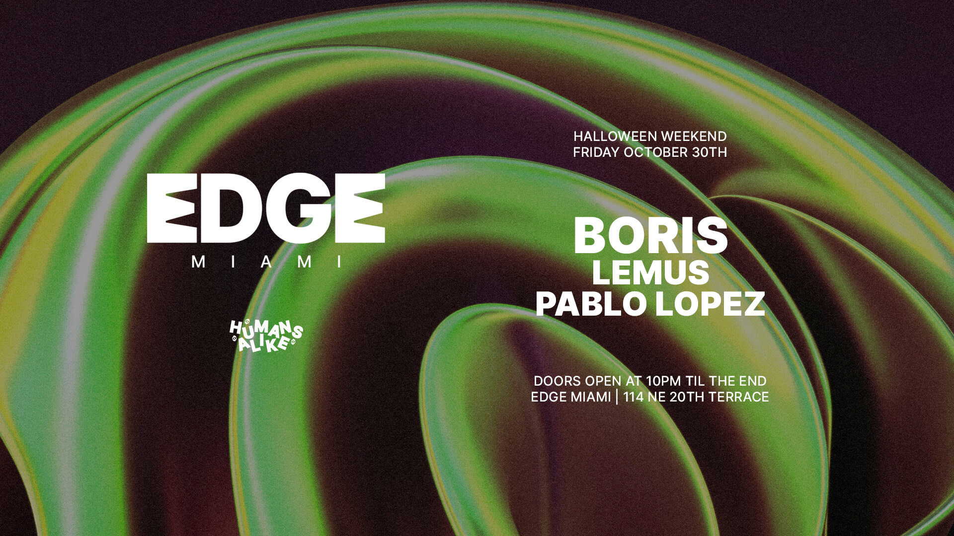 BORIS at EDGE Halloween Weekend at Edge Miami flyer