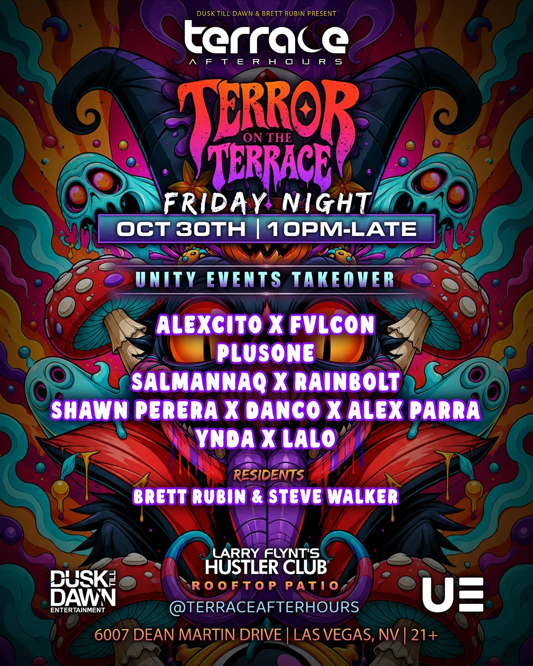 TERROR ON THE TERRACE - UNITY TAKEOVER at Terrace Afterhours Nightclub | Las Vegas Ultimate Afterhours Experience flyer