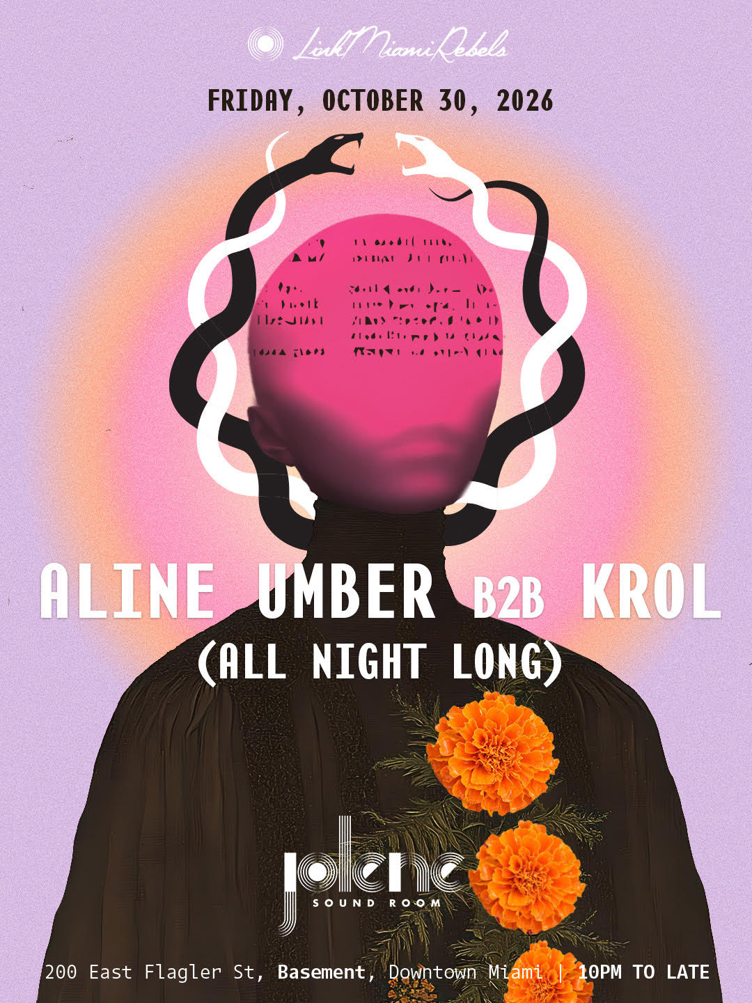 Aline Umber b2b Krol (All Night Long) at Jolene Downtown Miami flyer