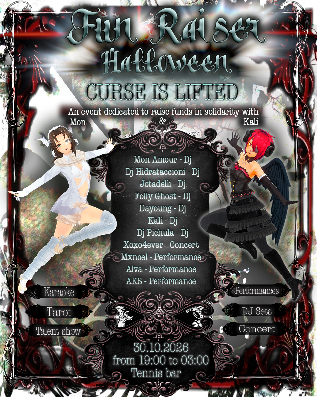 Halloween Fun Raiser for trans girls at Tennis Bar Neukölln flyer