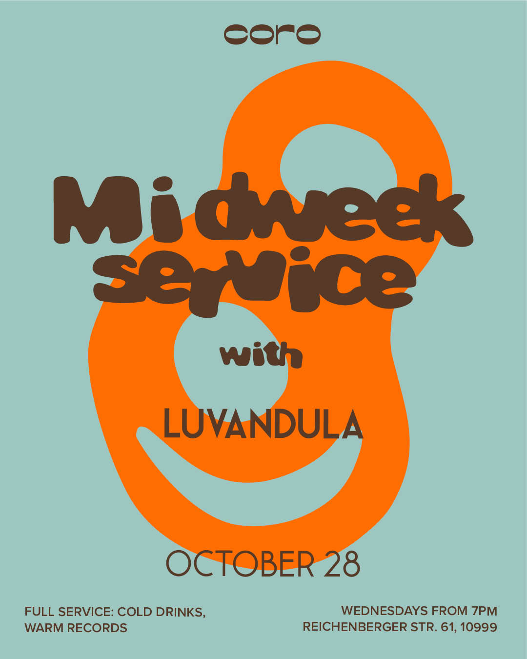 Midweek Service at Coro Wine and Vinyls flyer