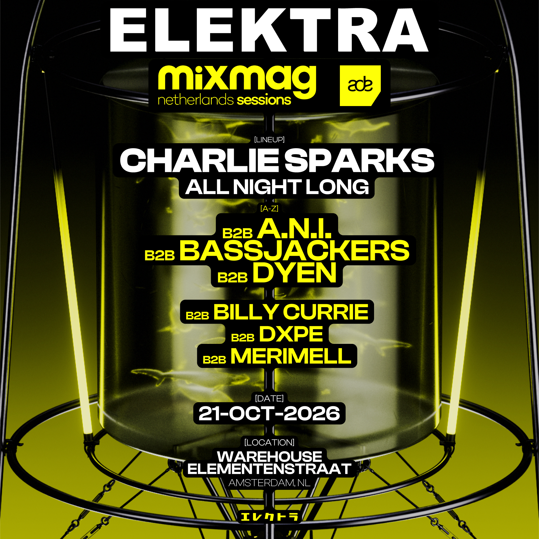 ELEKTRA x MIXMAG NETHERLANDS - ADE Edition at Warehouse Elementenstraat flyer